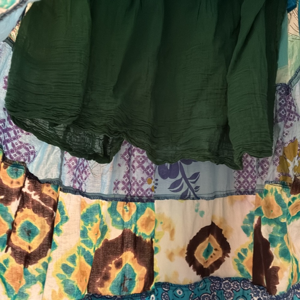 Multicolor Patchwork Maxi Skirt - image 2